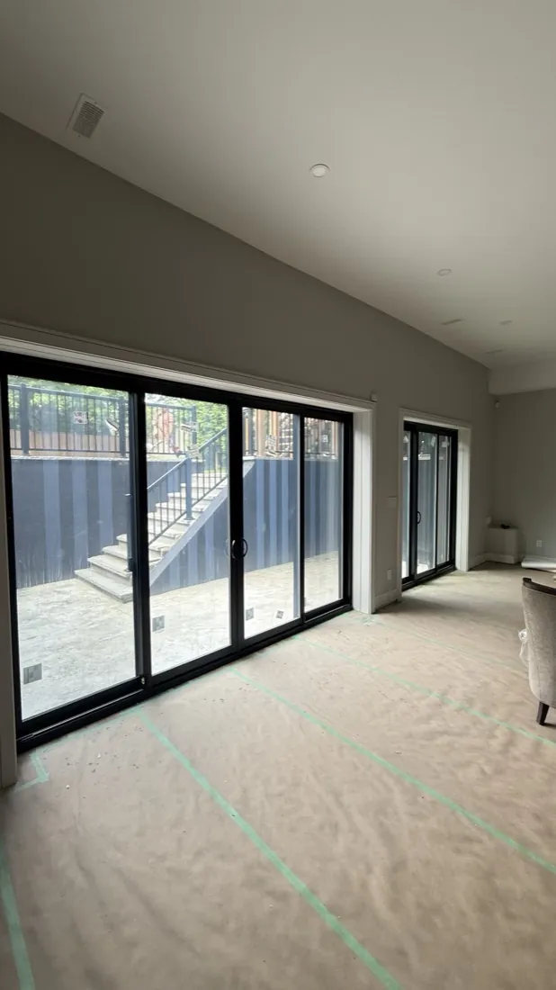 New black sliding patio doors in a GTA home