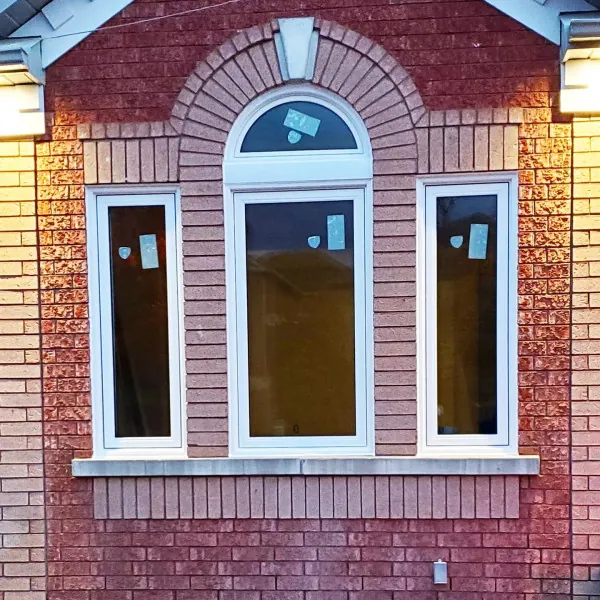 Arched window at dusk, Vaughan
