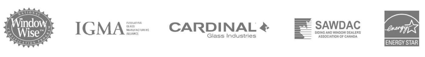 Certification logos: Window Wise, IGMA, Cardinal Glass Industries, SAWDAC, Energy Star