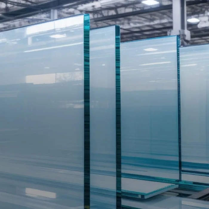 Sheets of Cardinal glass in the factory