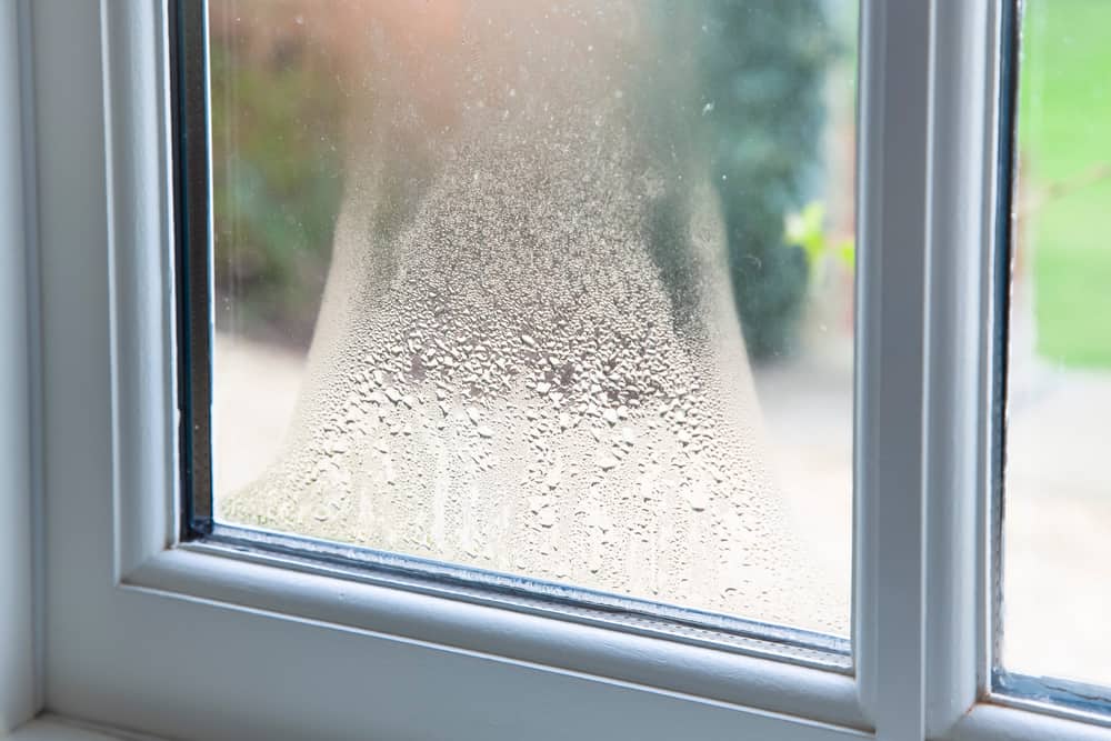 condensation on window glass unit